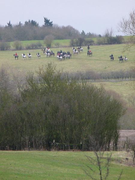Across the road and up the hill.