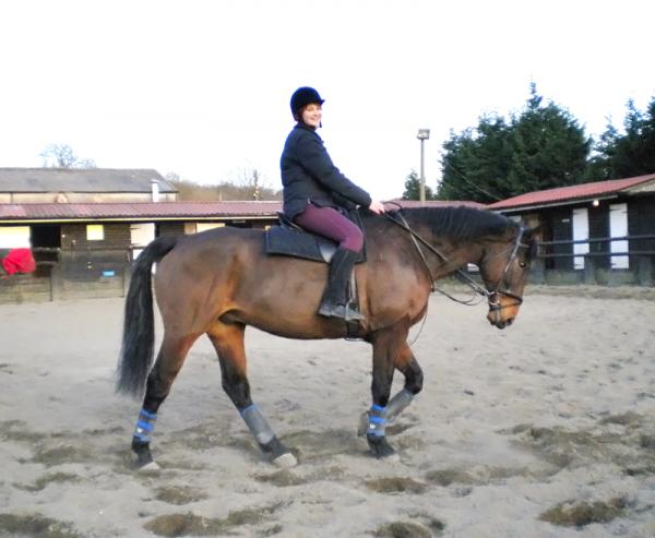 Me on Charlie in a borrowed saddle - he has his own!
